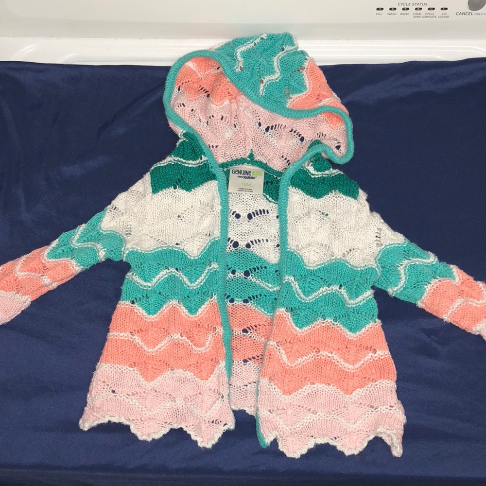 Multicolor Girls Hooded Cardigan 18 Months